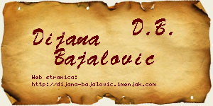Dijana Bajalović vizit kartica